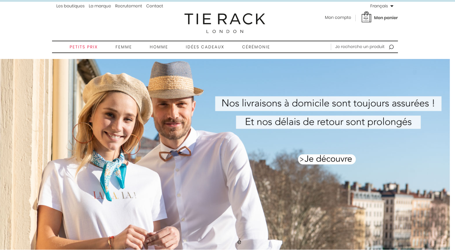 Bandeau de réassurance sur le site TieRack